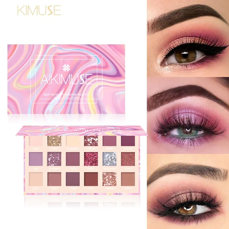 KIMUSE, новая блестящая палитра теней для век, сияющая материя, 18 цветов, новинка, водостойкие пигментные тени для век для макияжа, палитра