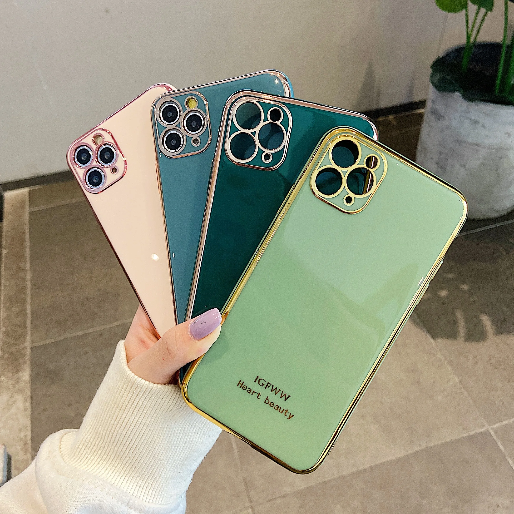 

Electroplated Solid color Phonen Case iphone 7 8 6s Plus X XR XS Max 11 11Pro 10 11ProMax SE2020 soft colorful case