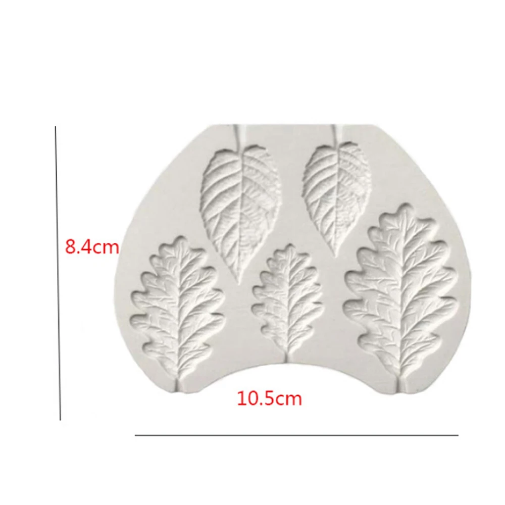 Baking Mould Cake Fondant Mould Kitchen Tool Party Product Brithday Decor Sugarcraft Bar Leaf Shape Silicone Gray Safe