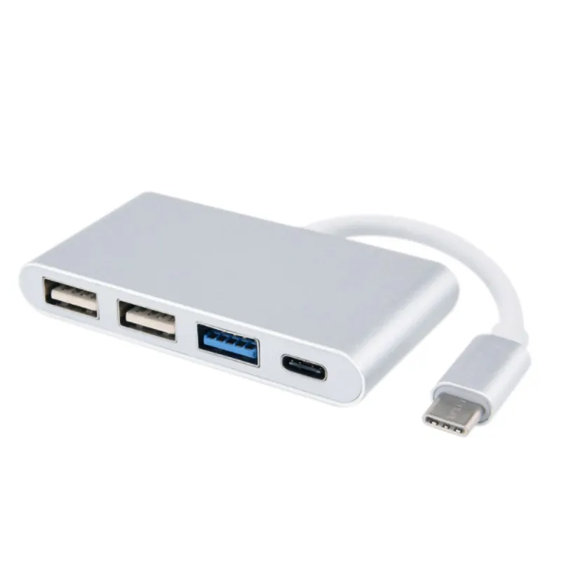 3,1 USB C концентратор тип C к USB 3,0 сплиттер конвертер адаптер для ноутбука Hab аксессуары для ноутбука Новинка - Цвет: silver