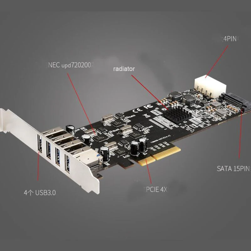 PCI удлинитель 4 порта PCI-E к USB 3,0 концентратор PCI Express карта расширения адаптер 5 Гбит/с SuperSpeed expresscard USB 3,0 для рабочего стола