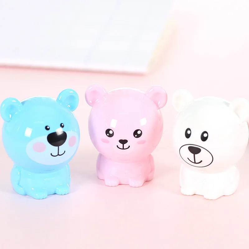 Креативная точилка для карандашей Kawaii С мультяшными животными для детей, подарочные канцелярские принадлежности для школьных принадлежностей, точилка для карандашей ярких цветов, 1 шт