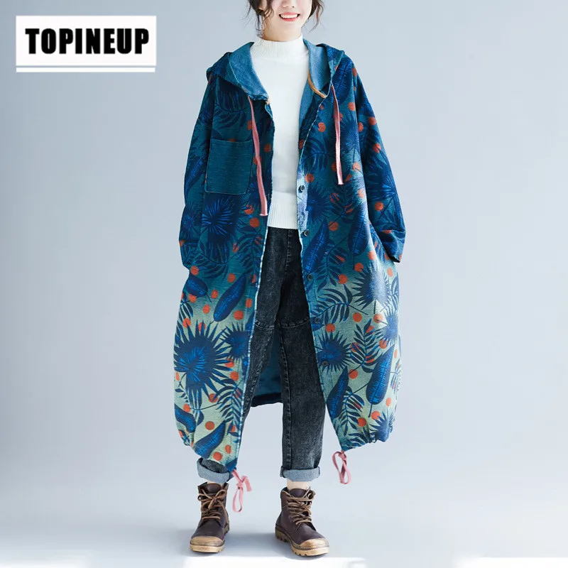 trench coat Hooded Spring Women Thin Pocket Loose Coat Harajuku Windbreaker Loose hooded print trench coat