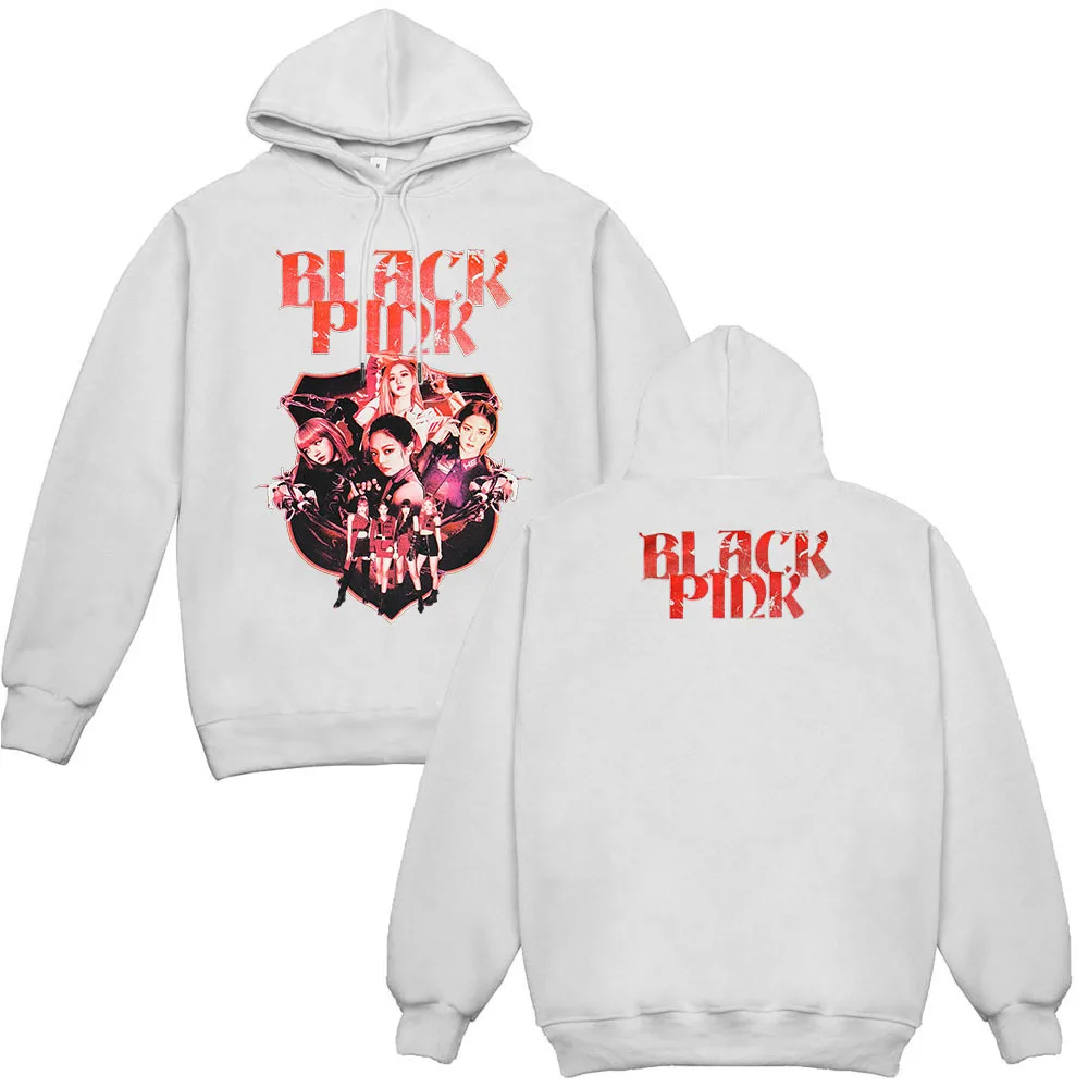BLACKPINK Kpop толстовка плюс бархат Корейская версия для мужчин и женщин весна осень Пальто кофта с капюшоном Толстовка Зимняя Куртка - Цвет: 1