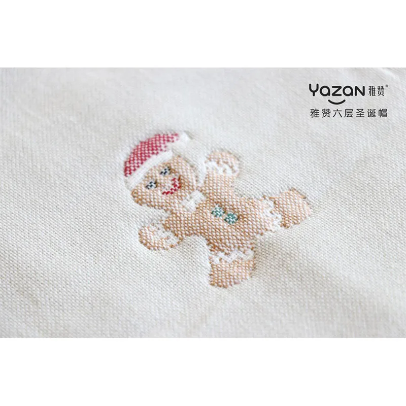 Yazan AB face children's blanket bed sheet bath towel sofa blanket six-layer cotton yarn cloth high quality Christmas hat series