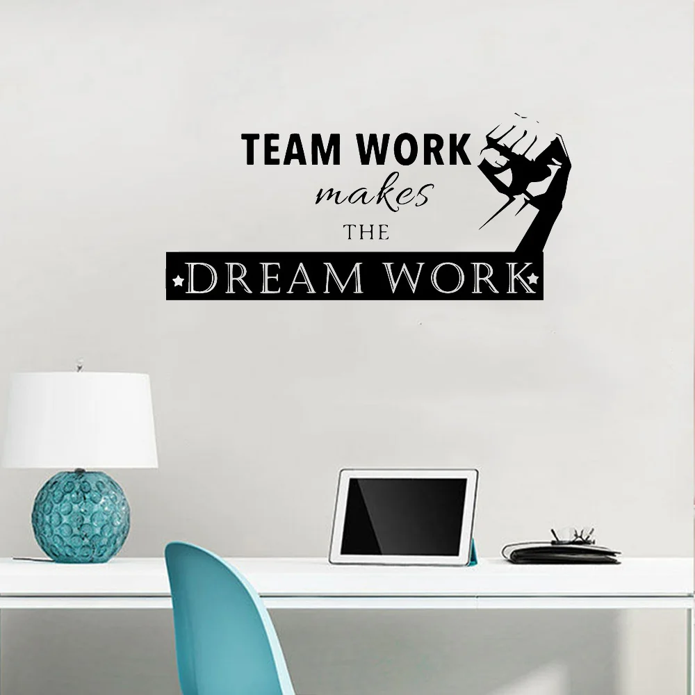 

Креативная работа в команде делает работу мечты для кабинета, компании, офиса, класса, украшения, съемная виниловая наклейка на стену ov175