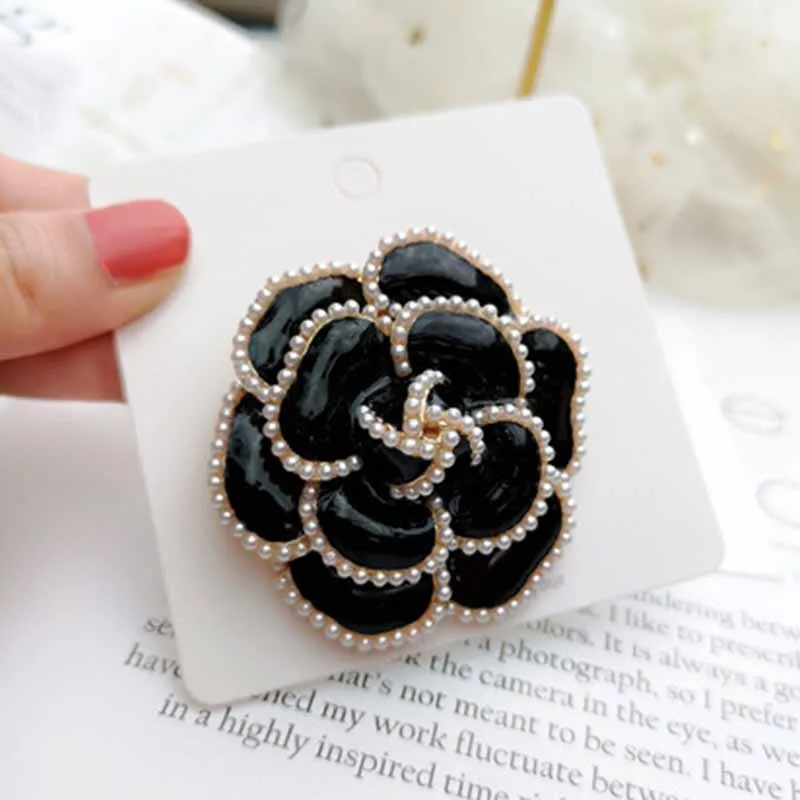 Fashion Enamel Pearl Camellia Flower Brooch For Women Women's Coat Corsage  Button Pin Jewelry Gift Wedding Accessories - Brooches - AliExpress