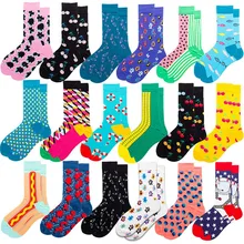 Модные женские и мужские носки с героями мультфильмов, фруктовая еда, арбуз/клубника/носки с изображением банана, короткие носки хлопковые с забавным зимним унисекс, счастливые носки