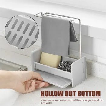

Detachable Dishcloth Sponge Drying Rack Multifunctional Kitchen Towel Stand Soap Holder Bathroom Organizer Kitchen Storage