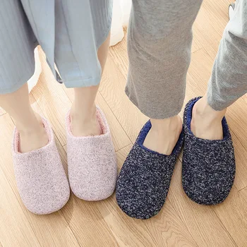 

Non-slip wool Women Home Slippers Winter Warm Indoor/floor Shoes Plush House Slippers Fur Comfortable Slip on Women Shoes