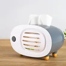Retro radyo modeli doku kutusu masaüstü kağıt tutucu Vintage dağıtıcı saklama peçete durumda organizatör süsleme zanaat