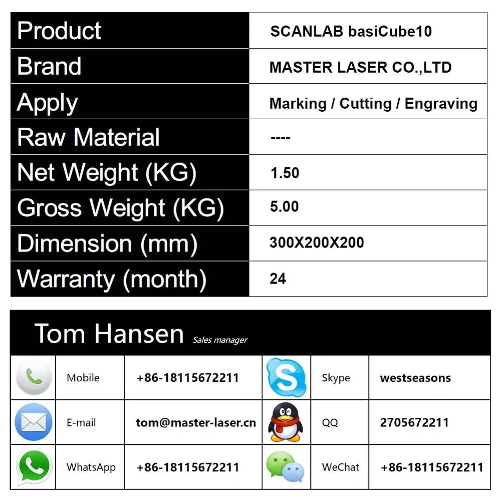 SCANLAB basiCube 10 Scan Head Galvo Head сделано в германии