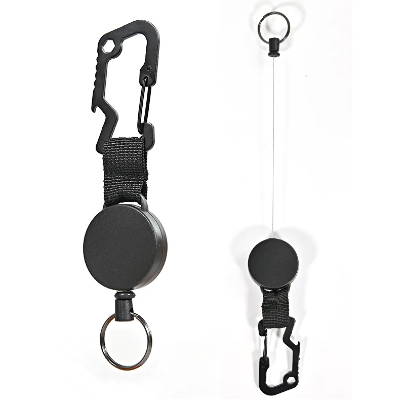 Retráctil llavero anillo de llave tarjeta de identificación titular iphone 5 s caso madera Samsung Galaxy S 6 caso Samsung Galaxy S 5 caso de alambre de acero multiherramienta mosquetón Clip Tarjeta de Identificación de artículos de papelería