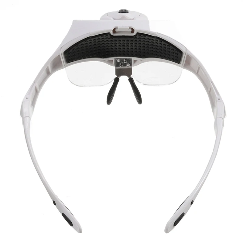 1.0X 1.5X 2.0X 2.5X 3.5X Headband Magnifier LED Light Adjustable Lightweight Magnifying Glass 5 Lens Loupe Reading Repair Tool