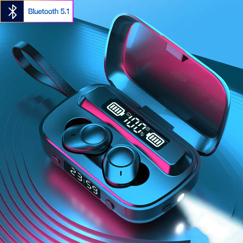 Wireless headset TWS headset Bluetooth 5 0 headset with microphone IPX7 waterproof gaming headset touch control power bank