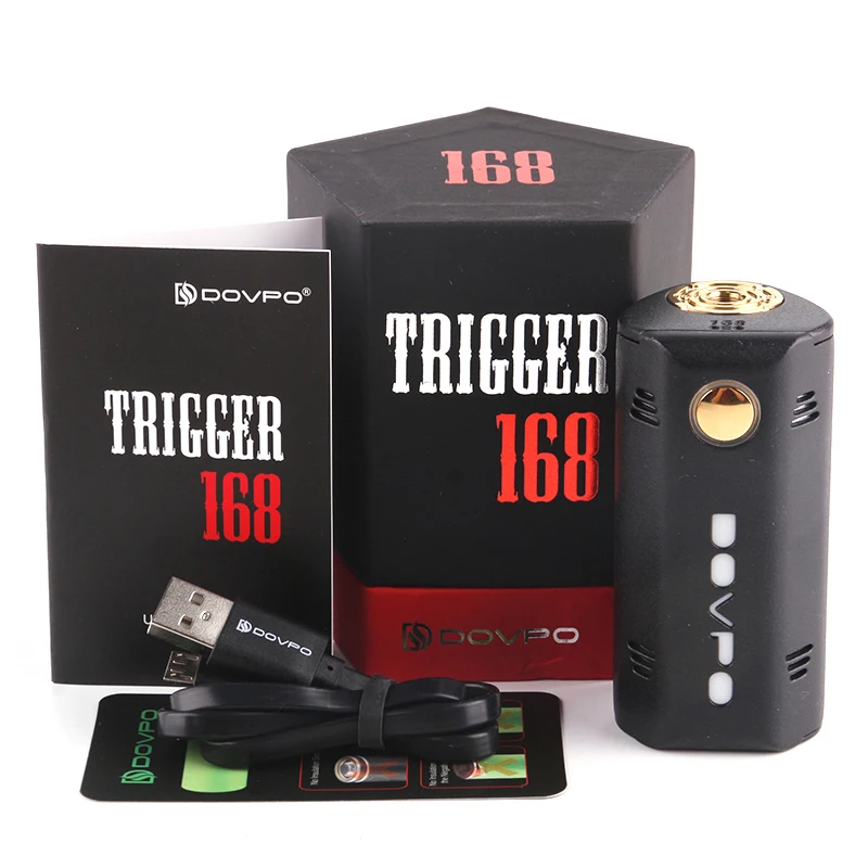

Vape Mod DOVPO Trigger 168W E-Cigarette Box Mod Adjustable Voltage Vaporizer Mod with OLED Screen Power By 18650 Battery