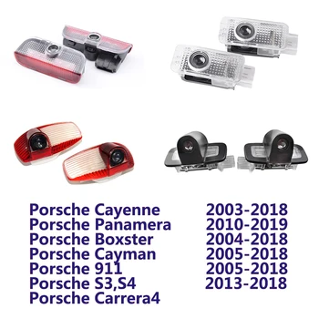 

2X For Porsche Cayenne 955 956 957 958 Panamera 970 971 Boxster Cayman 981 982 911 991 Carrera GT 980 Led Car Logo Door Light