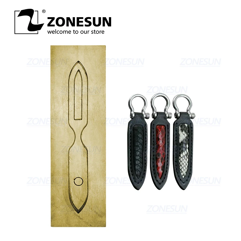

ZONESUN S002 Custom Leather Key Chain Die Cuts For Handmade Key Cover Key Fob Hang Decoration Cutting Clicker Die Steel Rule Die