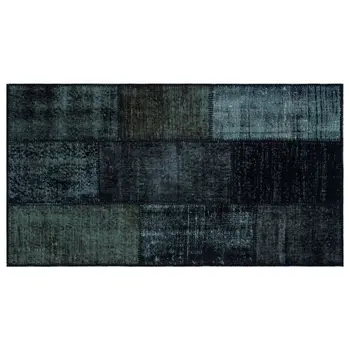 

Handmade Black Vintage Overdyed Patchwork Area Rug 080x150 Cm-2'7''X4'11''