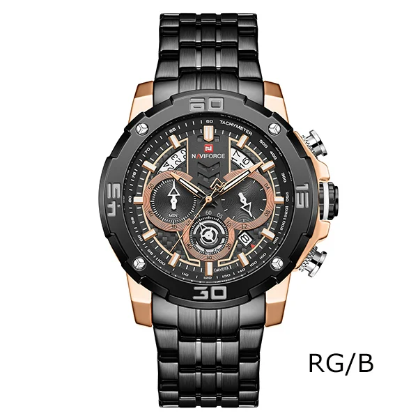 RGB Спортивные мужские часы NAVIFORCE, водонепроницаемые, Homme, Топ бренд, Роскошные наручные часы orologio, кварцевые часы, мужские часы - Цвет: RGB