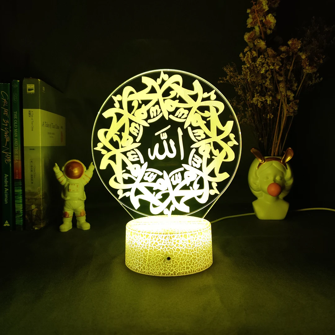 

EID Mubarak Decor 3D Illusion Ornament Light Ramadan Decorations for Al Adha Home Islamic Muslim Party Eid Decor Kareem LED Lamp