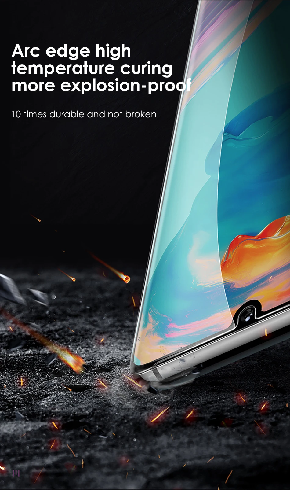Benks XPRO+AGC Full Protective Tempered Glass For Huawei P30 Pro HD Curved Edge 0.3mm Thin Front Screen Protector Tempered Film