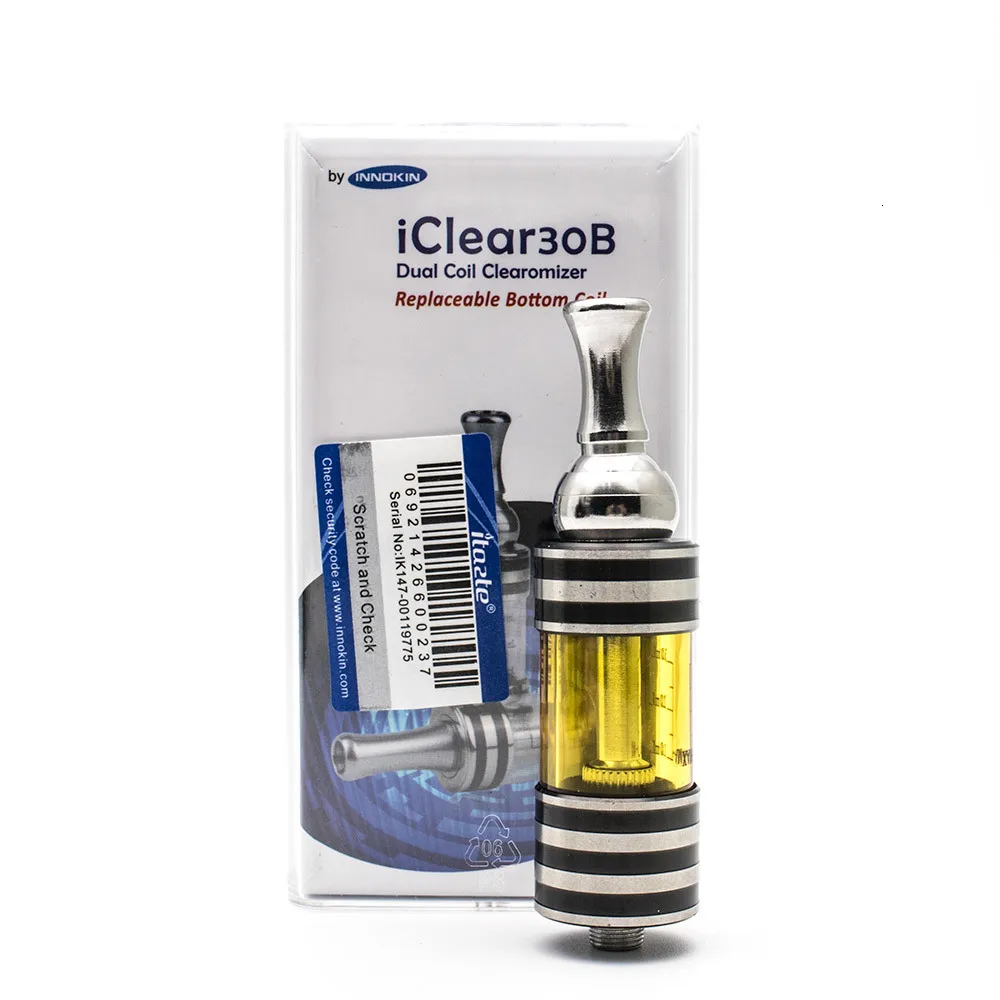 Распылитель для электронных сигарет, Innokin iClear 30B, клиромайзер, емкость 3 мл, двойная катушка, 510 PEI, регулируемый капельный наконечник