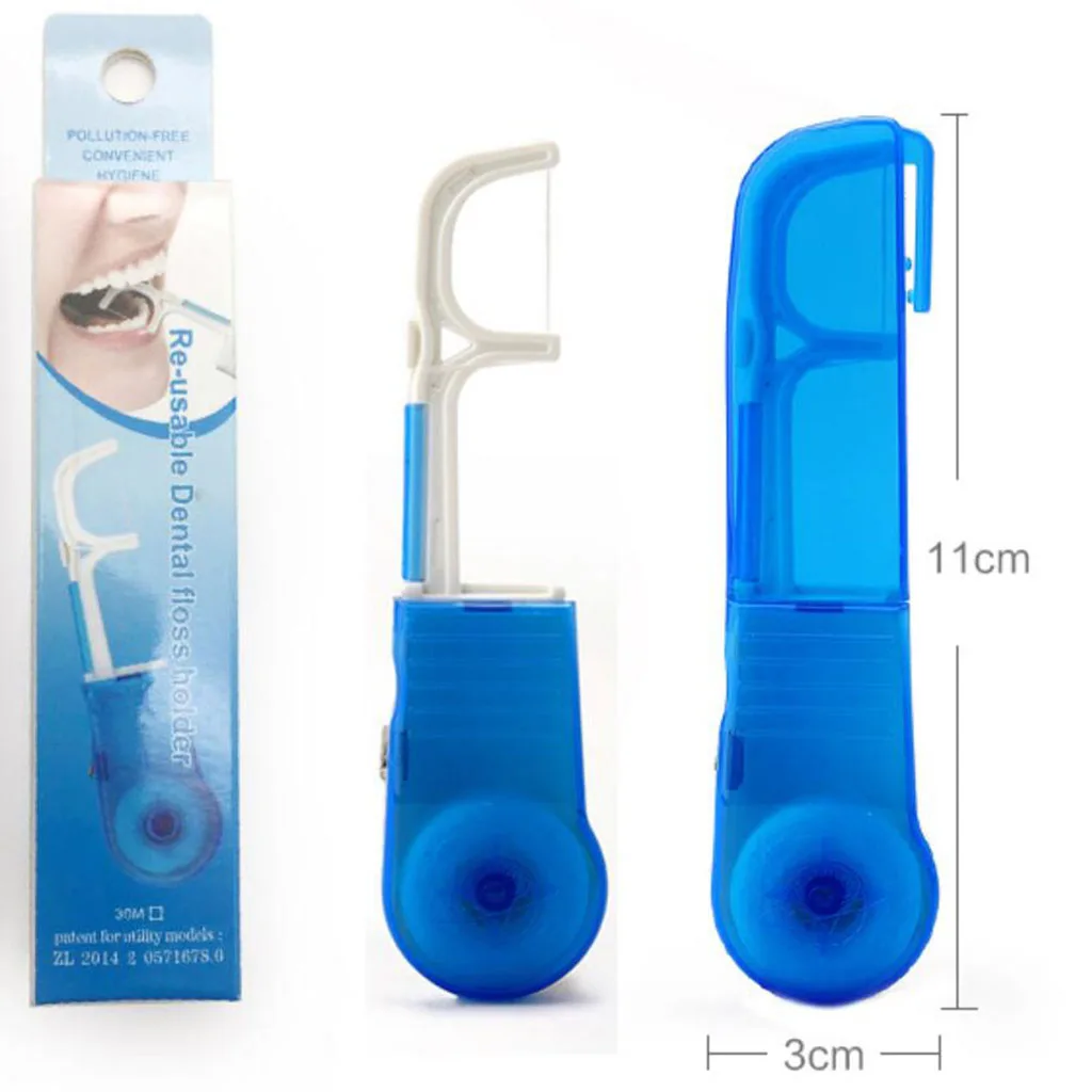 Reusable Plastic Floss Holder Clamp Bar Wand wIth 30 Meter Floss, Oral Care Reusable Plastic Floss Holder Clamp Bar Wand wIth 30 Meter Floss, Oral Care
