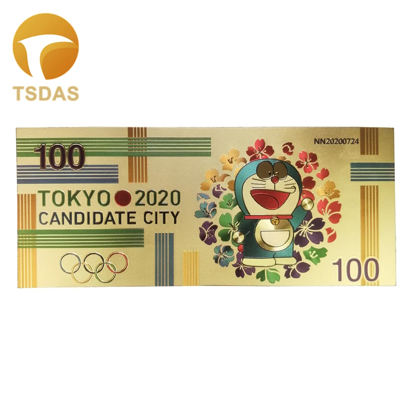 Цветная коллекция банкнот с милым мультяшным персонажем 24 К Золотая фольга 10