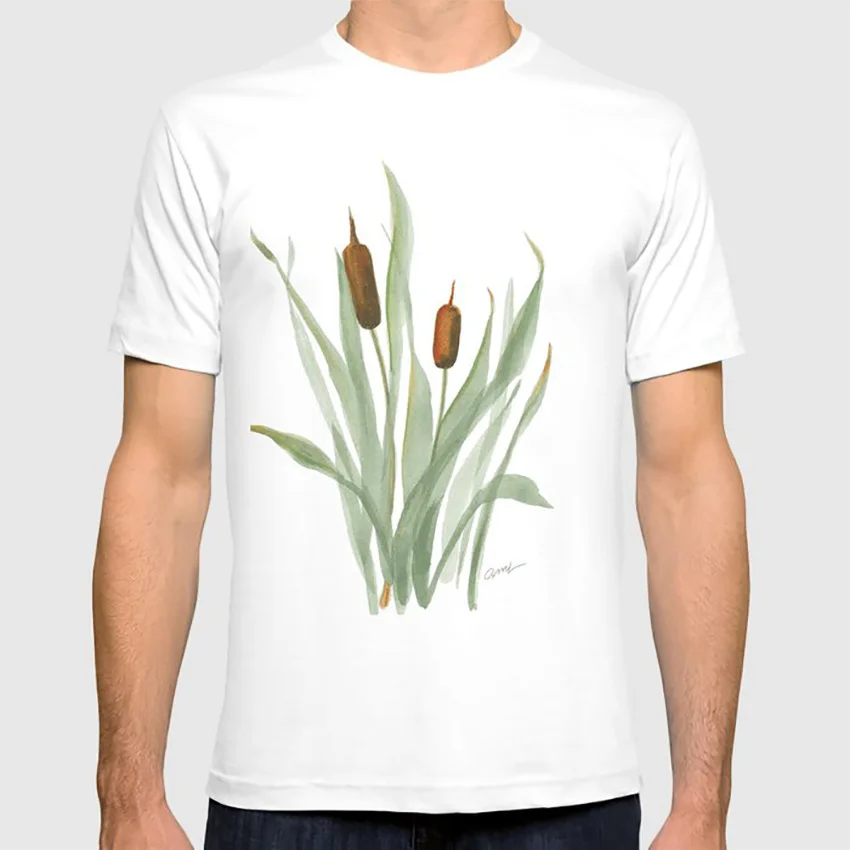 CATTAIL футболка природа пруд озеро трава страна осень