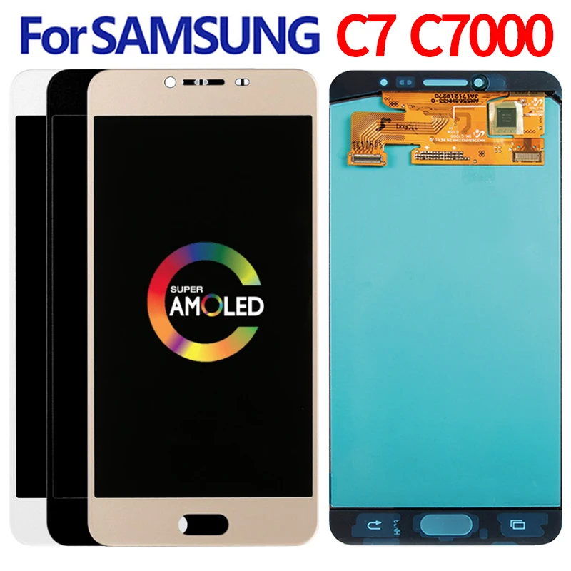 5.7" Original Super AMOLED For SAMSUNG Galaxy C7 C7000 LCD Display Touch Screen Digitizer Replacement Samsung | Мобильные
