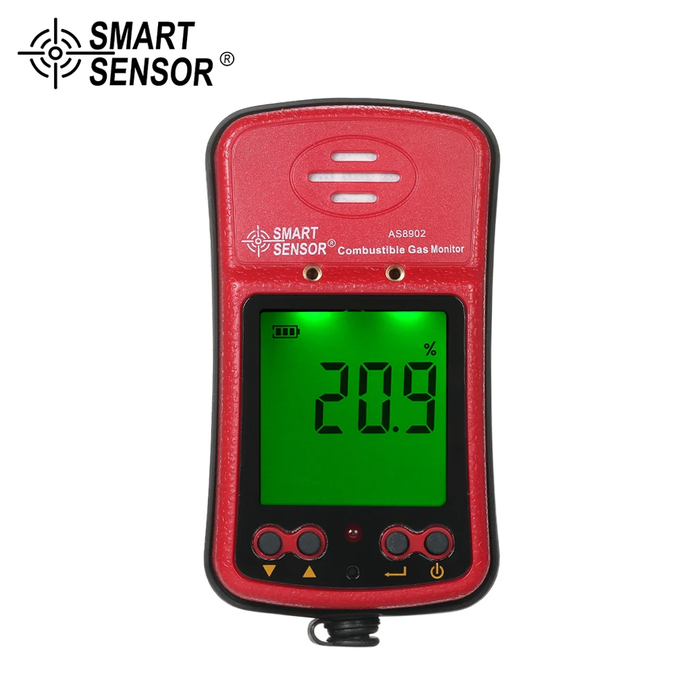 

SMART SENSOR AS8902 Combustible Gas Analyzer Digital Handheld Portable Automotive Gas Leak Tester with Light Vibration Alarm