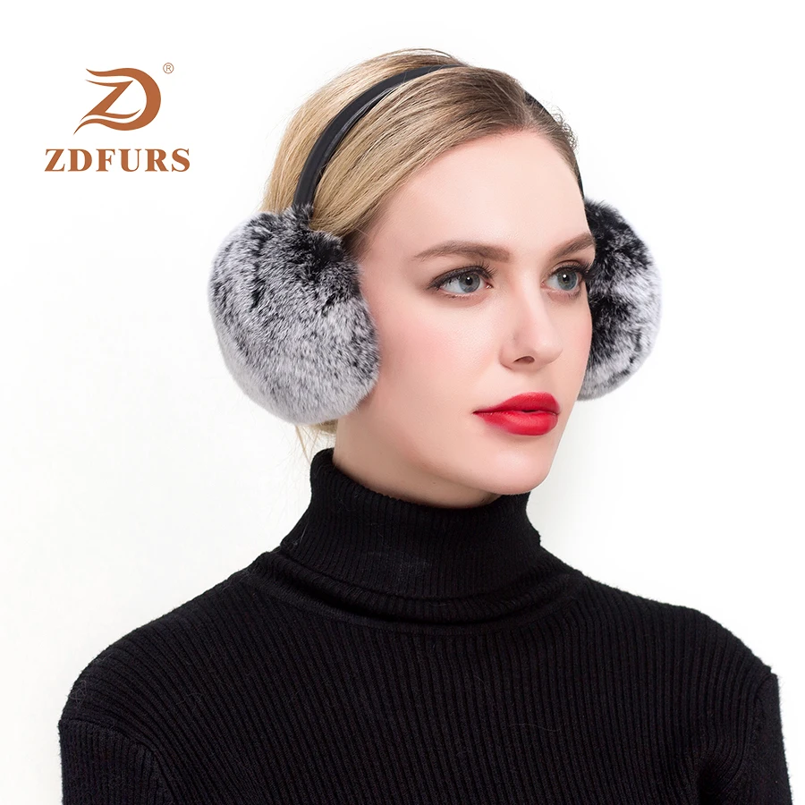 ZDFURS* новые осенние и зимние новые меховые наушники с кроликом Рекс Меховые наушники милые глухие настоящие меховые наушники