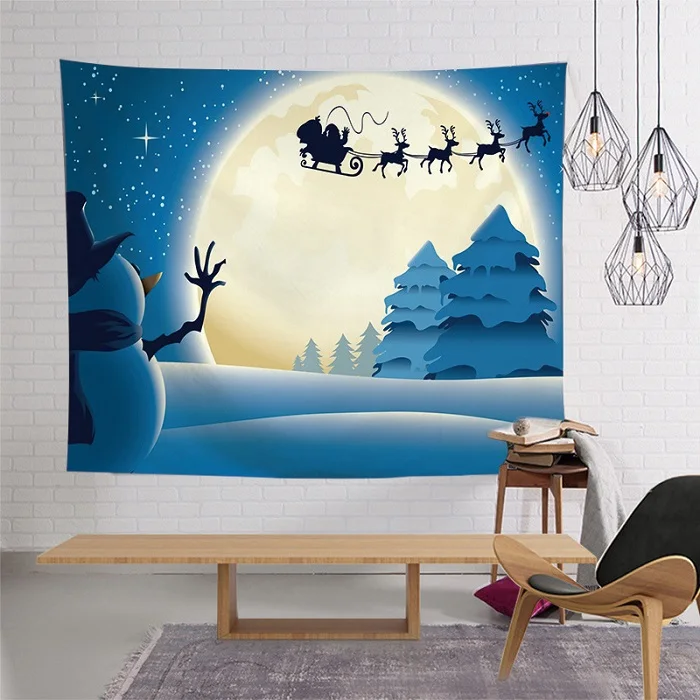 7 Christmas background tarpaulin wall cloth bedroom living room sofa home decor cloth tapestry - Цвет: 7