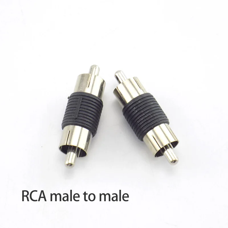 RCA male 2/10X двойной RCA штекер для мужчин Женский Для женщин адаптер аудиоразъема Соединительная муфта для видеоплеера av-кабель для камеры видеонаблюдения - Цвет: RCA male