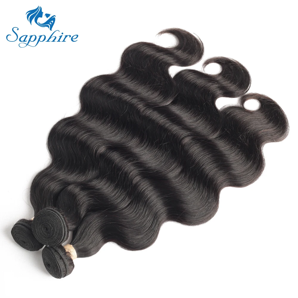 Sapphire 12A Thick Human Hair Bundles Peruvian Body Wave Bundles Human Hair 100% Remy Human Hair Extension 95g-100g Per Bundle