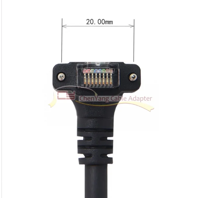 Up Angled Cablecc RJ45 Vision Flexible Patch Cable Wear Resisting Screw Lock Cat6 for GigE CCD Data-High Flex Tray 