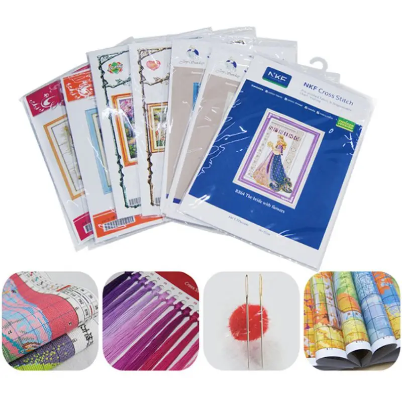 Dog Ready To Go Out DIY Handmade Needlework Counted 14CT Printed Cross Stitch Embroidery Kit Set Home Decoration Q6PE