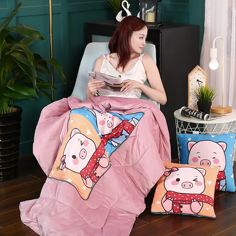 10 2 в 1 Хрустальная Бархатная подушка, подушка, одеяло, Мультяшные креативные одеяла, одеяло, многофункциональная софа, одеяло, автомобильное одеяло, подушки - Цвет: 10