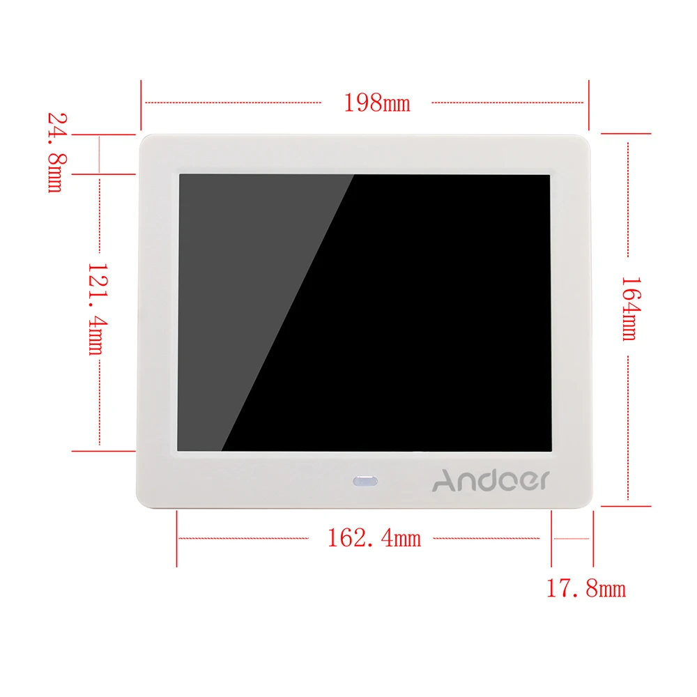 Andoer " HD широкий экран Высокое разрешение цифровая фоторамка Будильник MP3 MP4 видеоплеер с пультом дистанционного управления