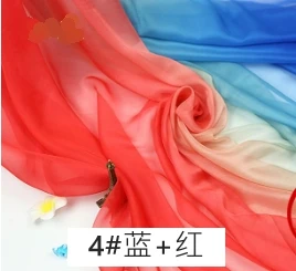 4 Дешевые шифоновые радужные ткани, тонкие шифоновые платья, ткань для танцевального костюма и шарфа, можно просвечивать маленькие детали 25*150 см TJ8616 - Цвет: 4