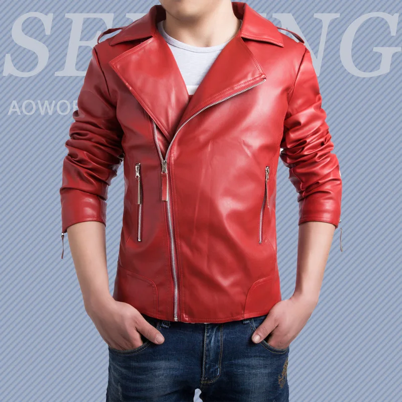 Прямые поставки aowofs официальный подлинный продукт Европа и Америка Мужская крутая мульти-молния большой отворот локомотив из искусственной кожи Y083