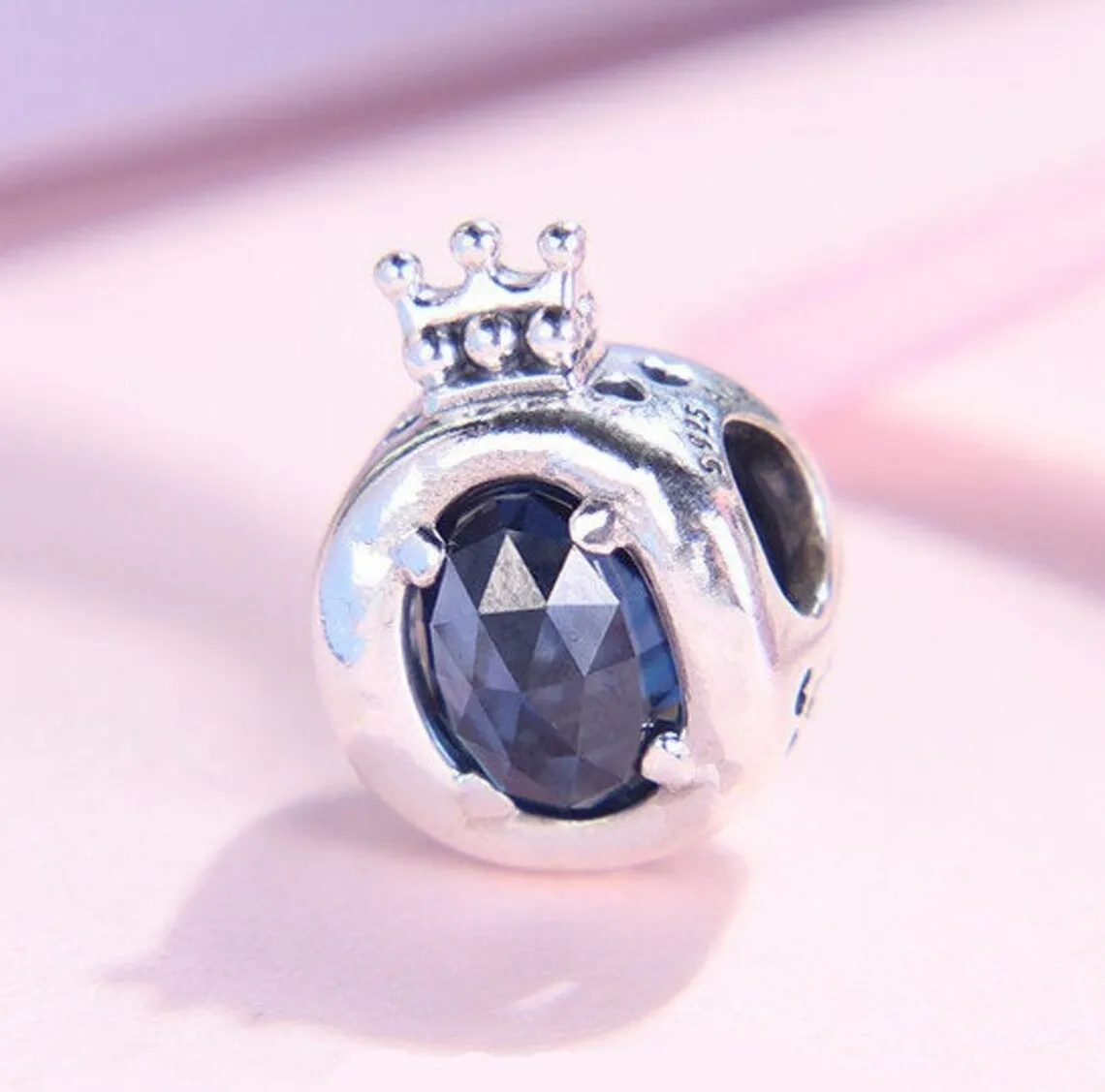 

Женская серебряная синяя сверкающая подвеска в форме короны с синим кубическим цирконием подходят для всех европейских ювелирных браслетов Pandora ожерелья
