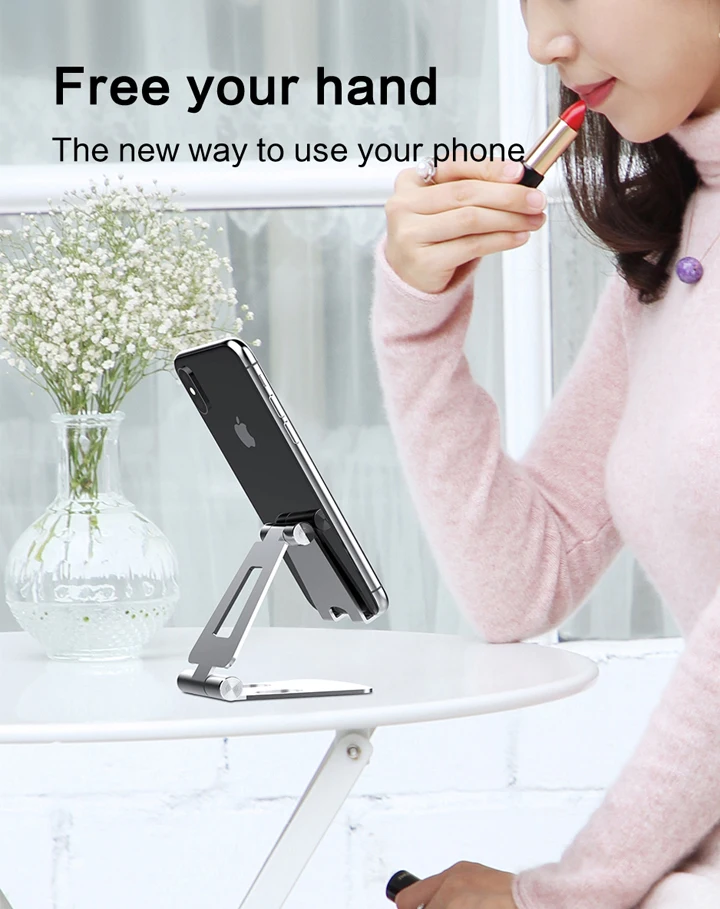 LICHEERS Giữ Điện Thoại Cho iPhone 13Pro Xiaomi Mi 9 Kim Loại Giá Đỡ Điện Thoại Có Thể Gập Lại Giá Đỡ Điện Thoại Bàn Làm Việc Cho iPhone 12 11 XS mobile holder for tripod