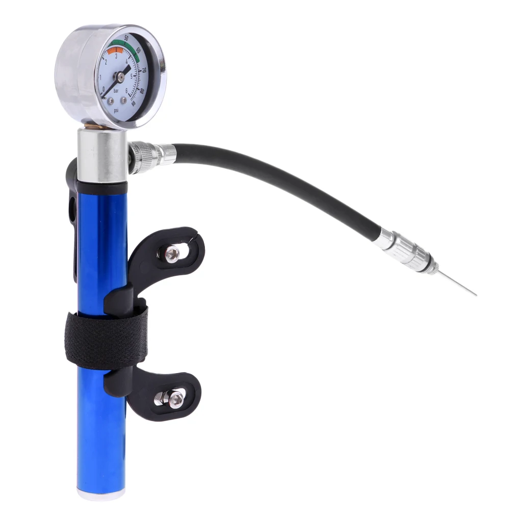 Portable Mini Bicycle Bike Air Pump With Pressure Gauge Hand Pump Tyre Tire Inflator