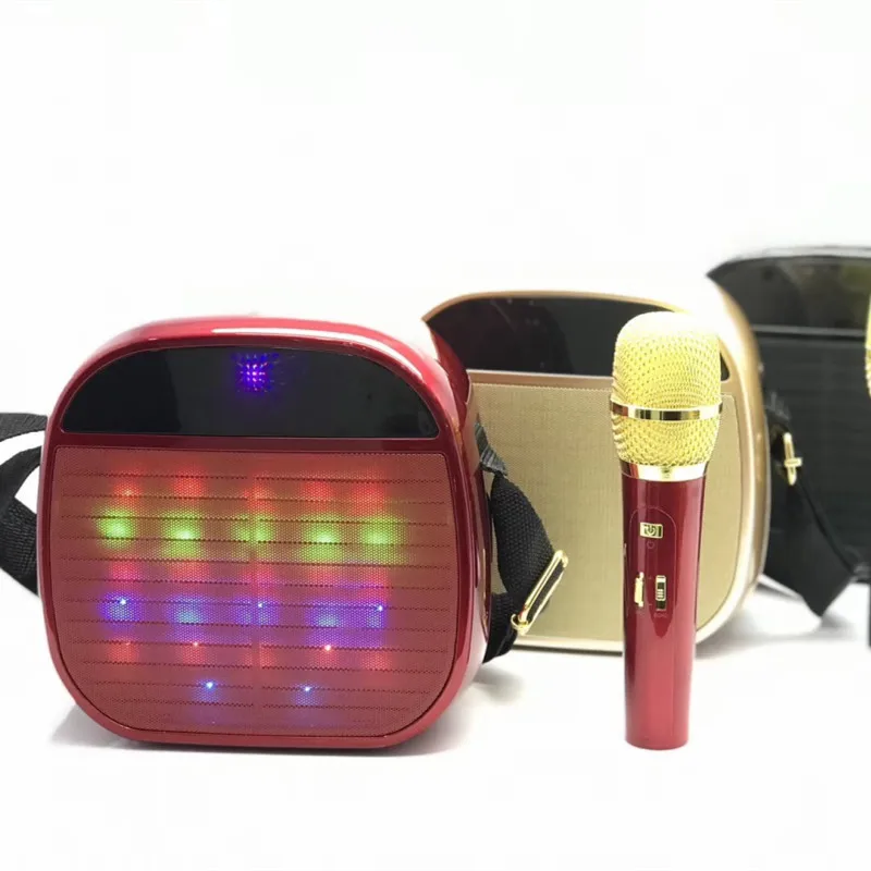 

Ys A25 Family KtvWireless Microphone Mobile Phone Sound Recording K Song Microphones Led Light Speaker With Shoulder Straps