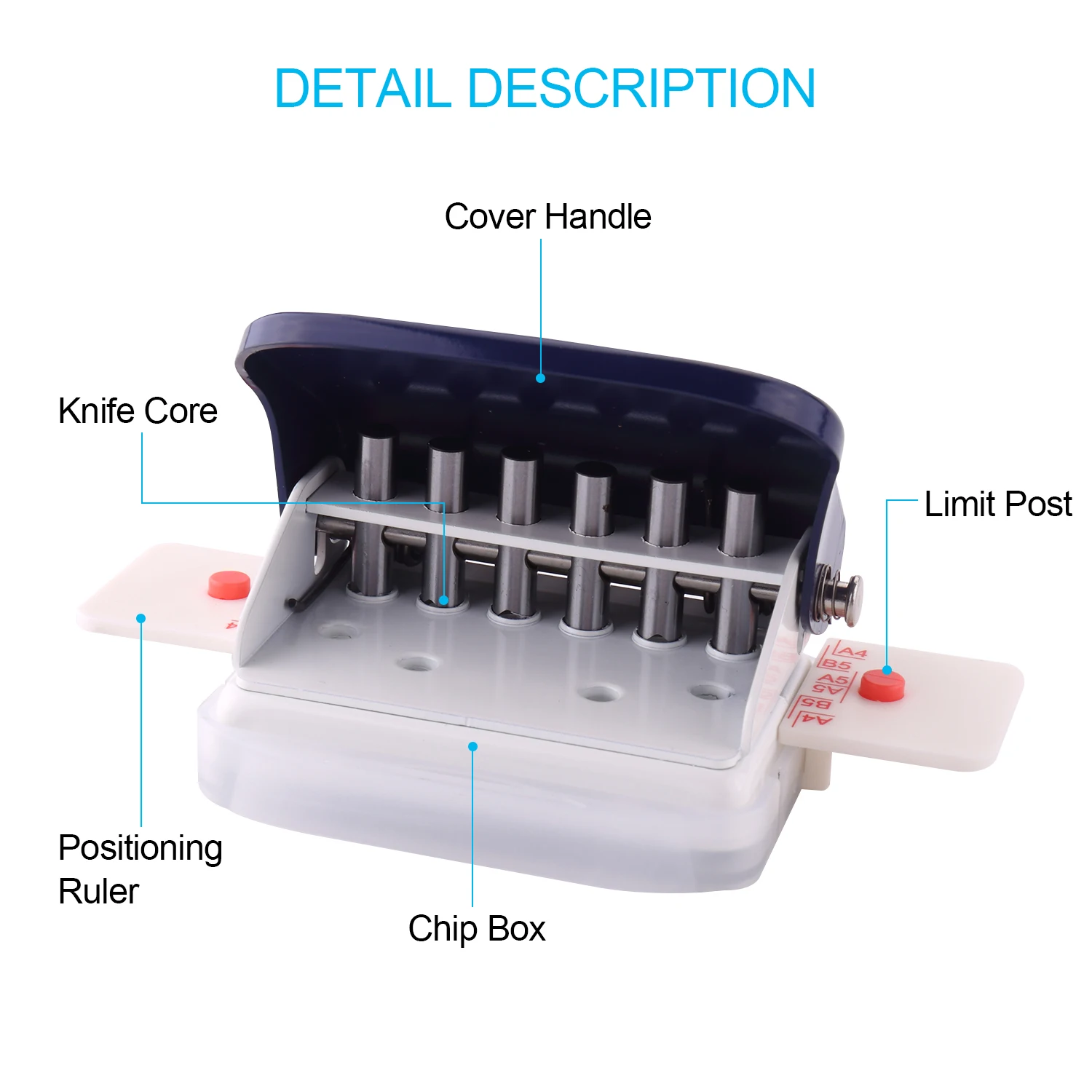 Kw-trio 6-Hole Paper Punch Handheld Metal Hole Puncher 5 Sheet Capacity 6mm for A4 A5 B5 Notebook Scrapbook Diary Planner, Size: 11.8, Green