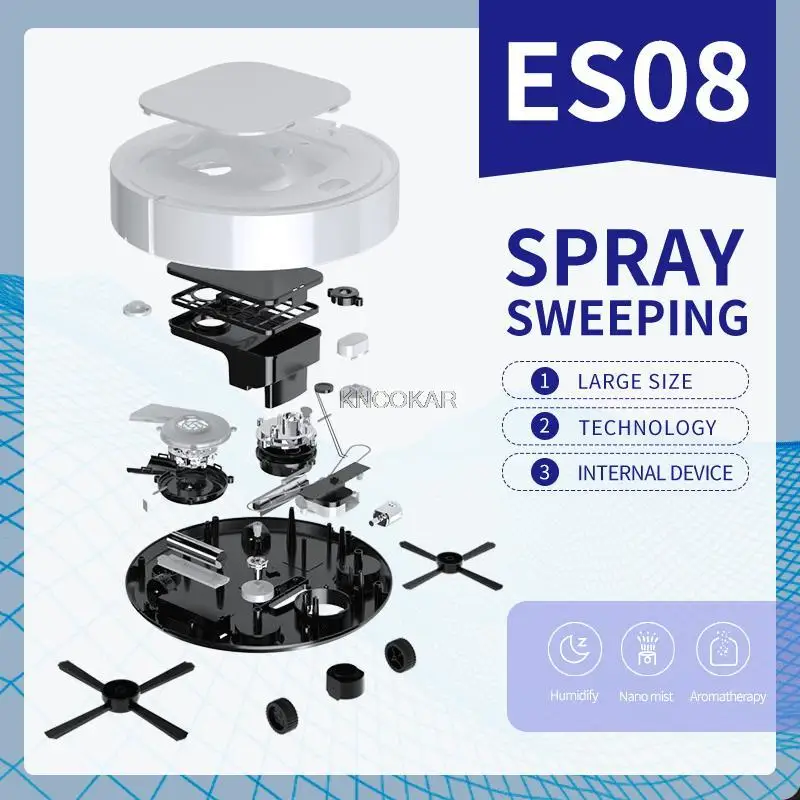 ES08HouseholdIntelligentSpraySweepingRobotMoveHumidifyingVacuum