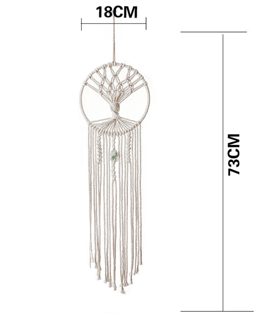 Tree of Life Dream Catcher Wall Hanging Boho Wall Decor with Tassels Home Decor for Nursery Bedroom Chic Ornament Craft Gift