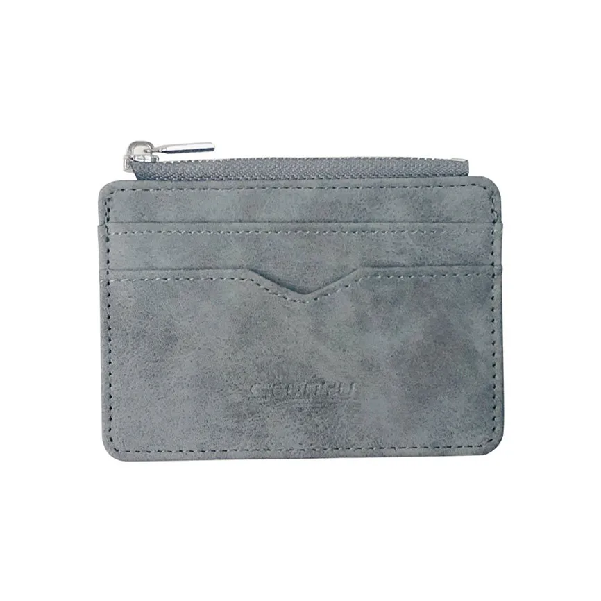 Men's Wallet Short Matte Leather Retro Multi-card Frosted Fabric Card Holder Money New Minimalist Purse Transparent Coins A5